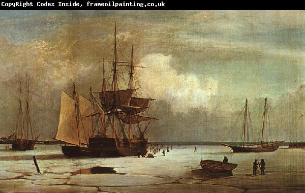 Fitz Hugh Lane Ships Stuck in Ice off Ten Pound Island, Gloucester